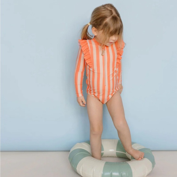 Pehr Ruffled Striped Kids Swimsuit - Picture 4 of 8